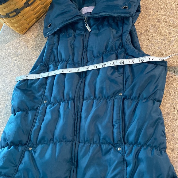 Laura Scott Teal Blue / Green Puffer Vest Zip Up Large - Picture 6 of 16